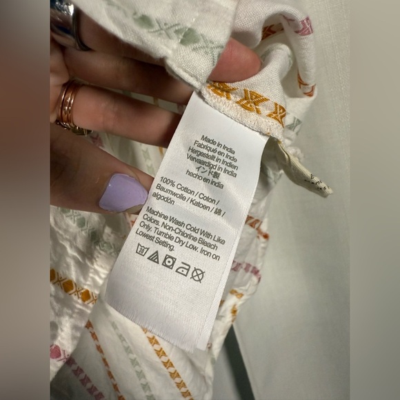 Madewell Daily Cotton Shirt in White Jacquard Rainbow Stripe XL - Picture 8 of 8